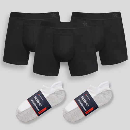 Bundle 3 black boxers 2 white low cuts